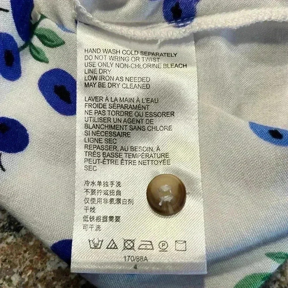 Anthropologie Maeve Blueberry Button Down Blouse Top Novelty Fruit Print Sz 4 - Picture 11 of 12